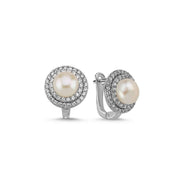 Natural Pearl Zircon Stone Earring