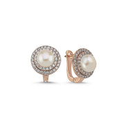 Natural Pearl Zircon Stone Earring