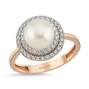 Natural Pearl Zircon Stone Ring