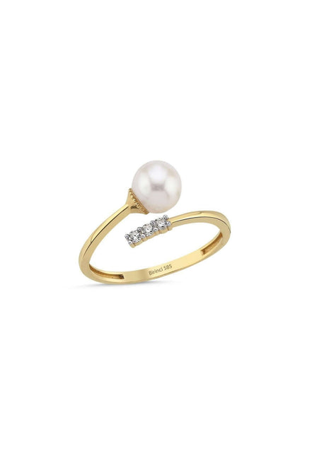 Natural Pearl Sarmal Zircon Stone Ring