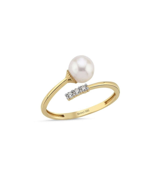 Natural Pearl Sarmal Zircon Stone Ring
