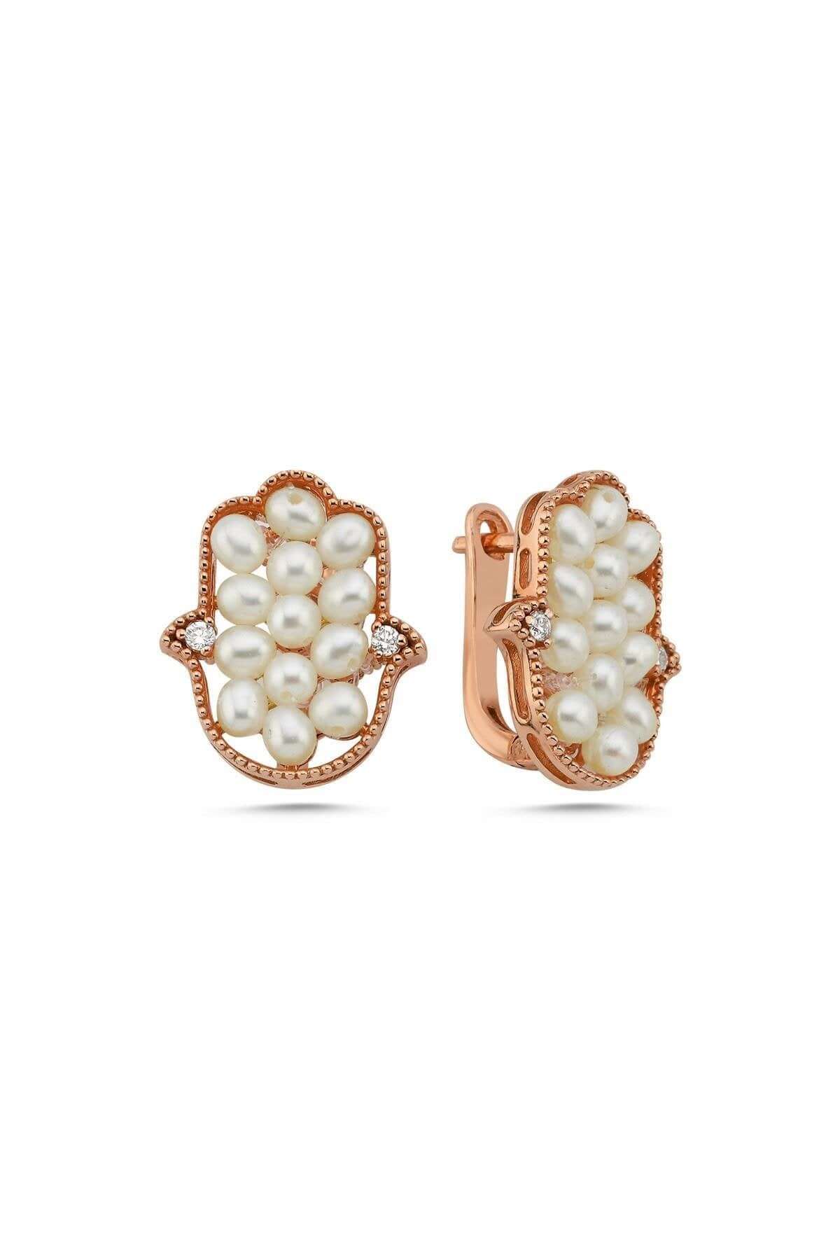Fatma Elli Natural Pearl 0,18 Karat Diamond Earring