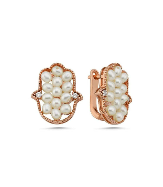 Fatma Elli Natural Pearl 0,18 Karat Diamond Earring