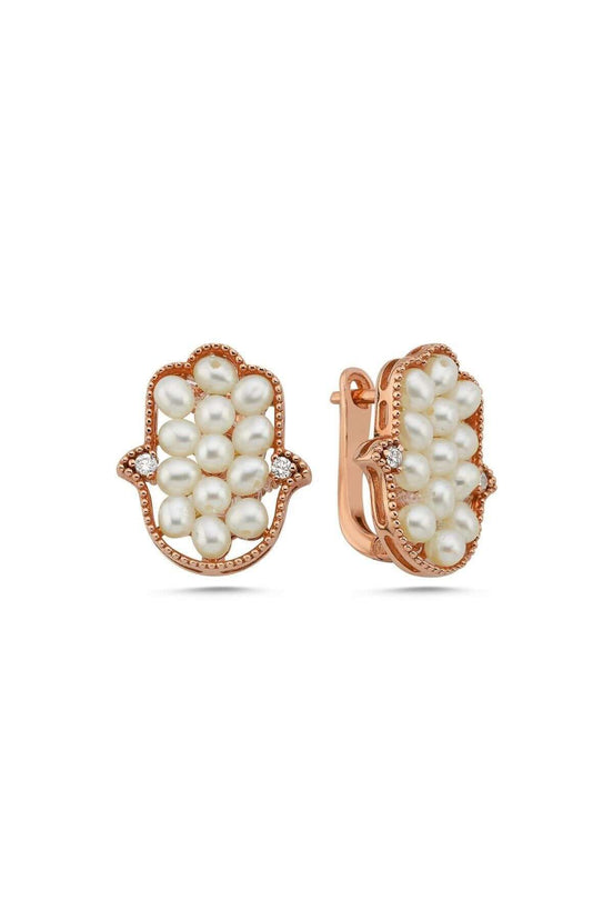 Fatma Elli Natural Pearl 0,18 Karat Diamond Earring