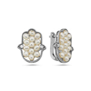 Fatma Elli Natural Pearl 0,18 Karat Diamond Earring