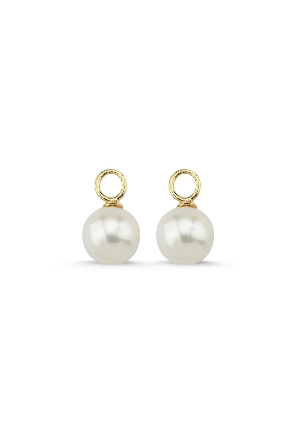 Large Cyclic Dangling Natural Pearl Earring