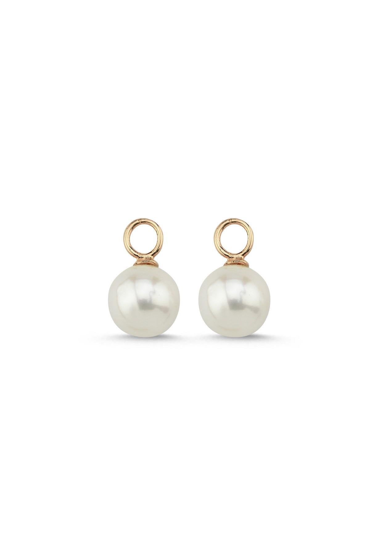 Large Cyclic Dangling Natural Pearl Earring