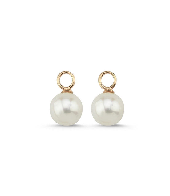 Large Cyclic Dangling Natural Pearl Earring