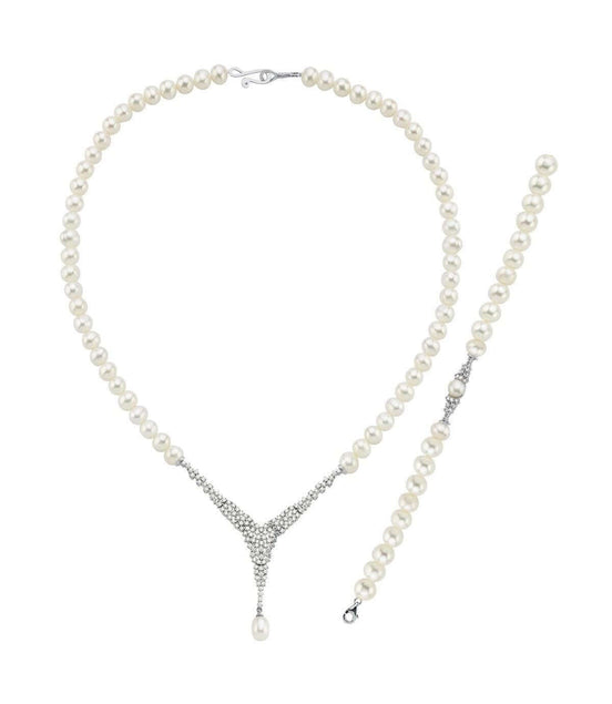 Doğal İnci Kolye Bileklik İkili Set | | Birinci1926