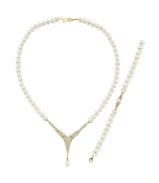 Doğal İnci Kolye Bileklik İkili Set | | Birinci1926