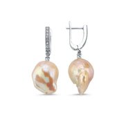 Peach Color Baroque Pearl Earring