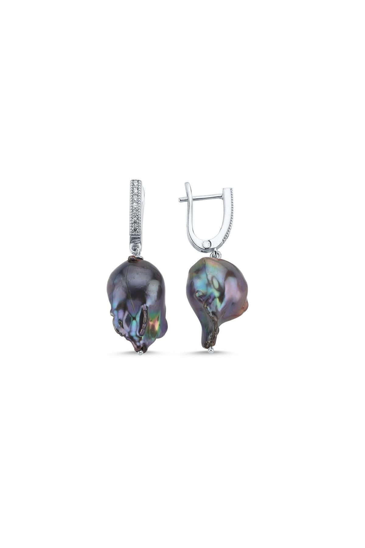 Black Baroque Pearl Earring