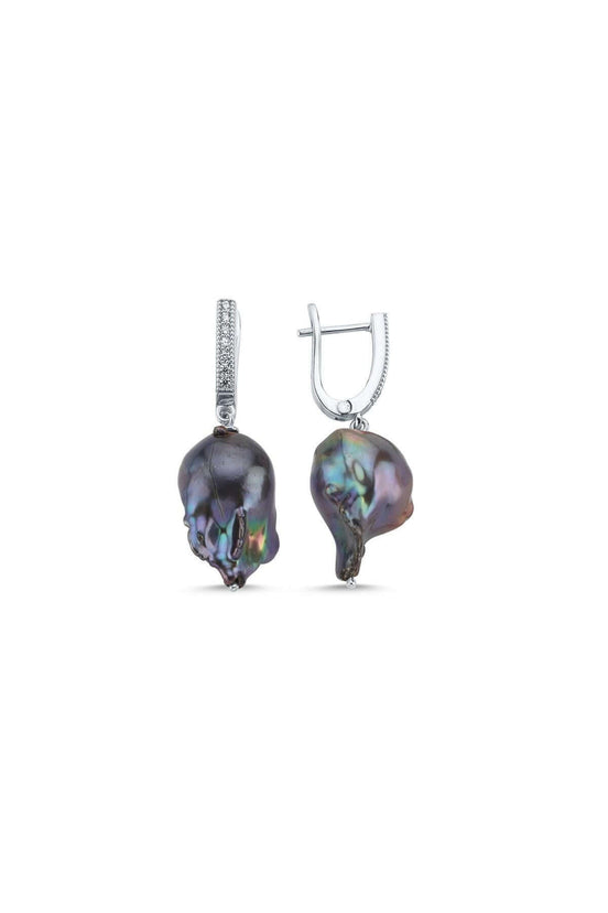 Black Baroque Pearl Earring