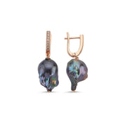 Black Baroque Pearl Earring