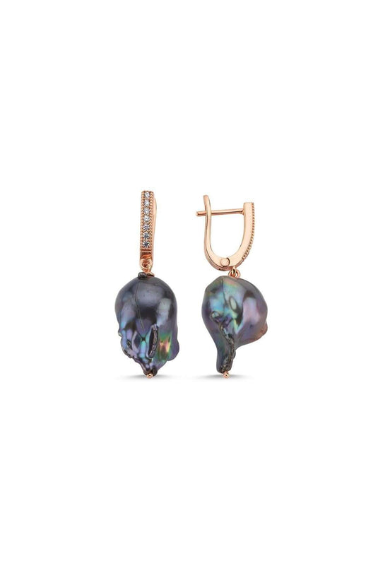 Black Baroque Pearl Earring