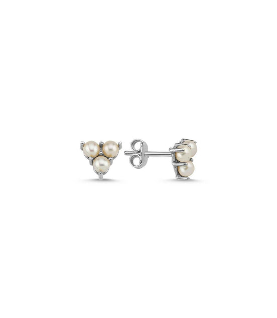 Tria Natural Pearl Triangle Earring