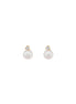 Three-Pronged Diamond Pearl Earrings