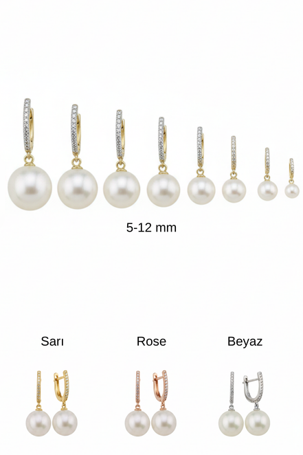 White Natural Pearl Stone Earrings