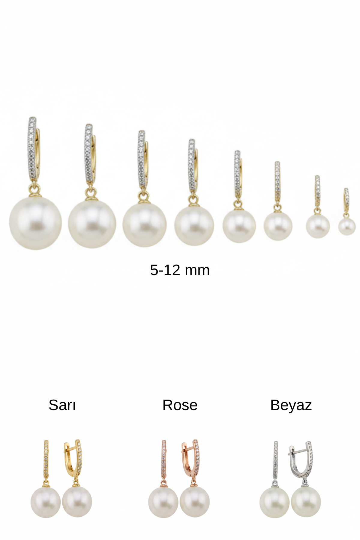 White Natural Pearl Stone Earrings