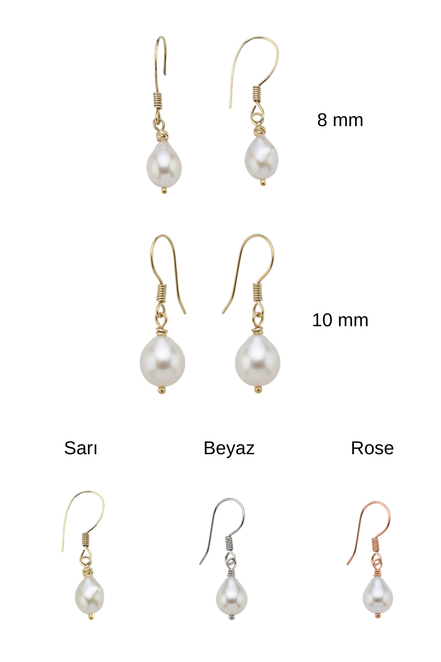 White Baroque Natural Pearl Earrings