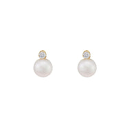 Pearl Earrings with Diamonds
