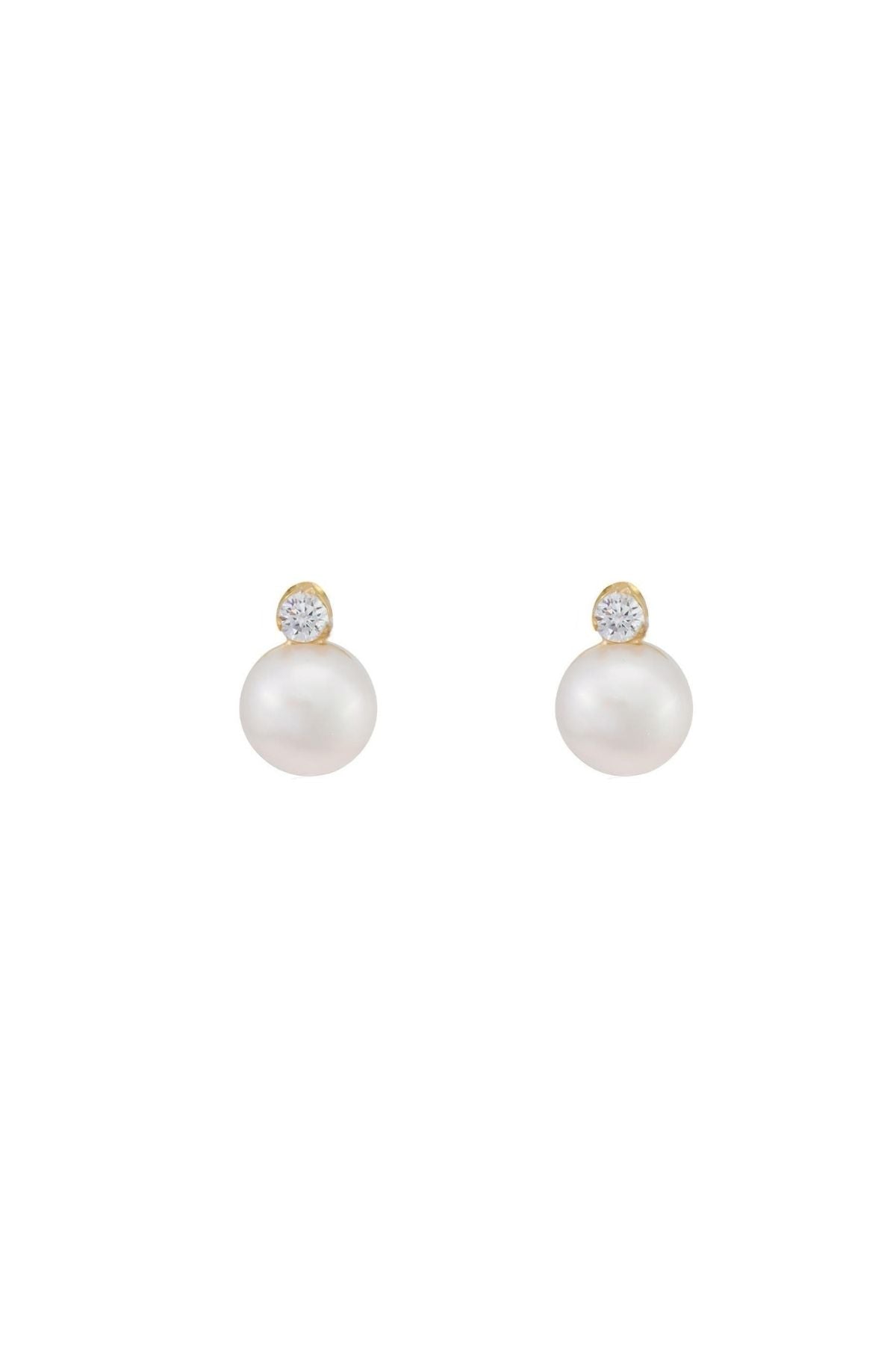 Pearl Earrings with Diamonds