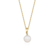 Four-Pronged Diamond Natural Pearl Necklace