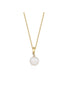 Four-Pronged Diamond Natural Pearl Necklace