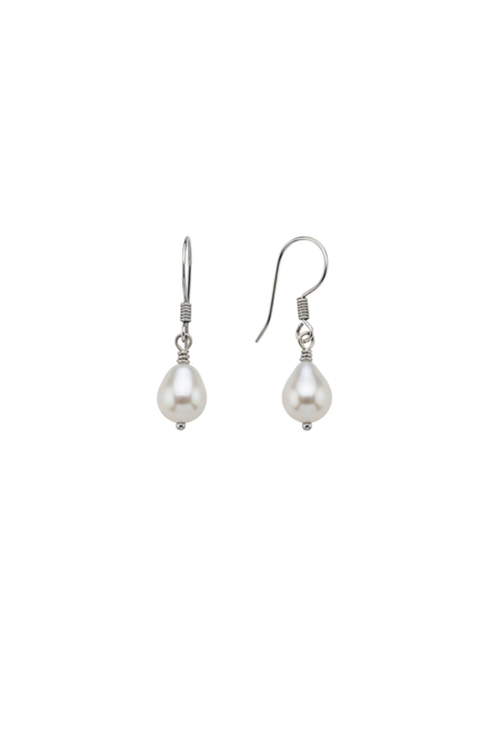 White Baroque Natural Pearl Earrings