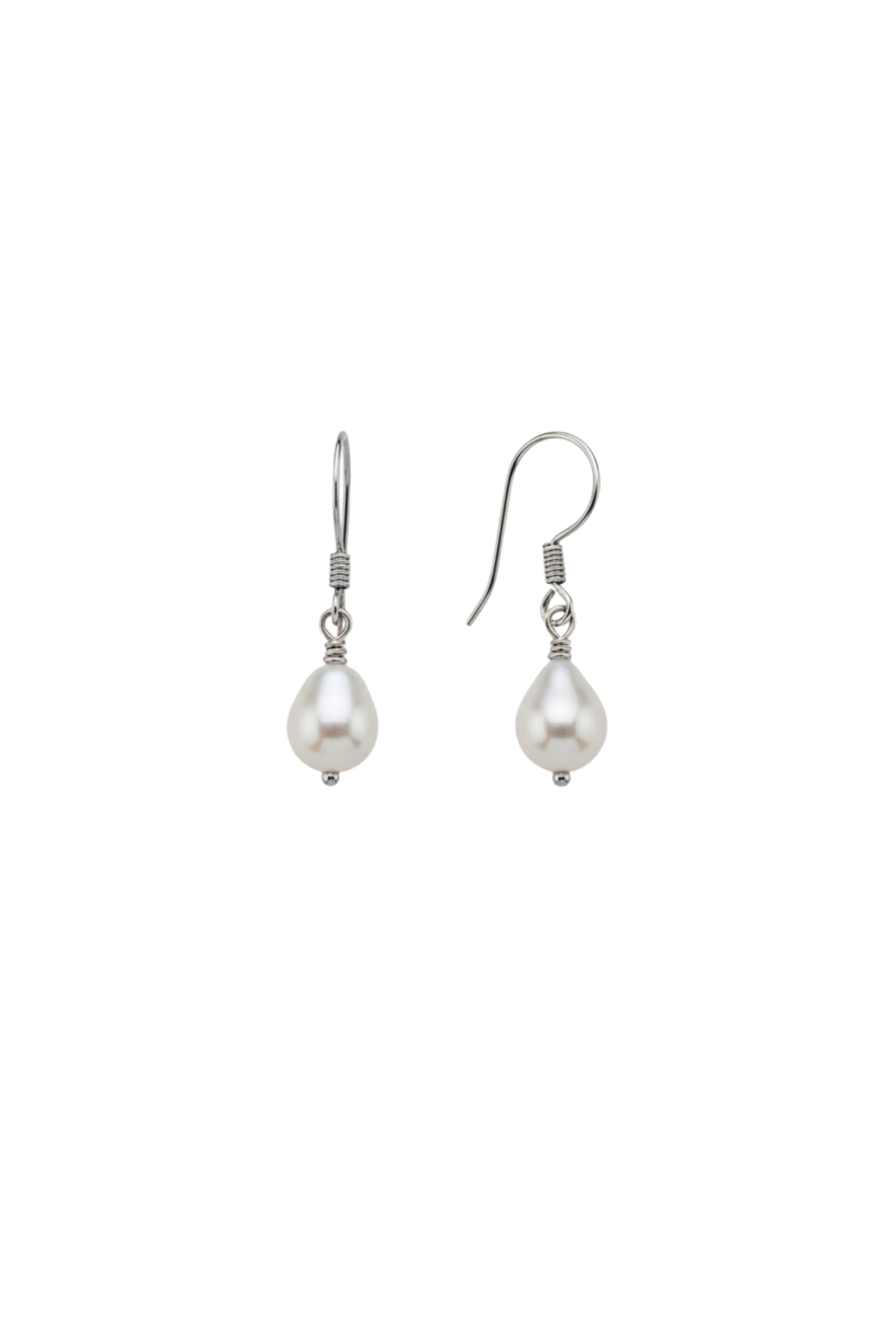 White Baroque Natural Pearl Earrings