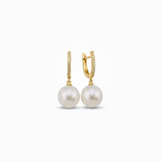 White Natural Pearl Stone Earrings