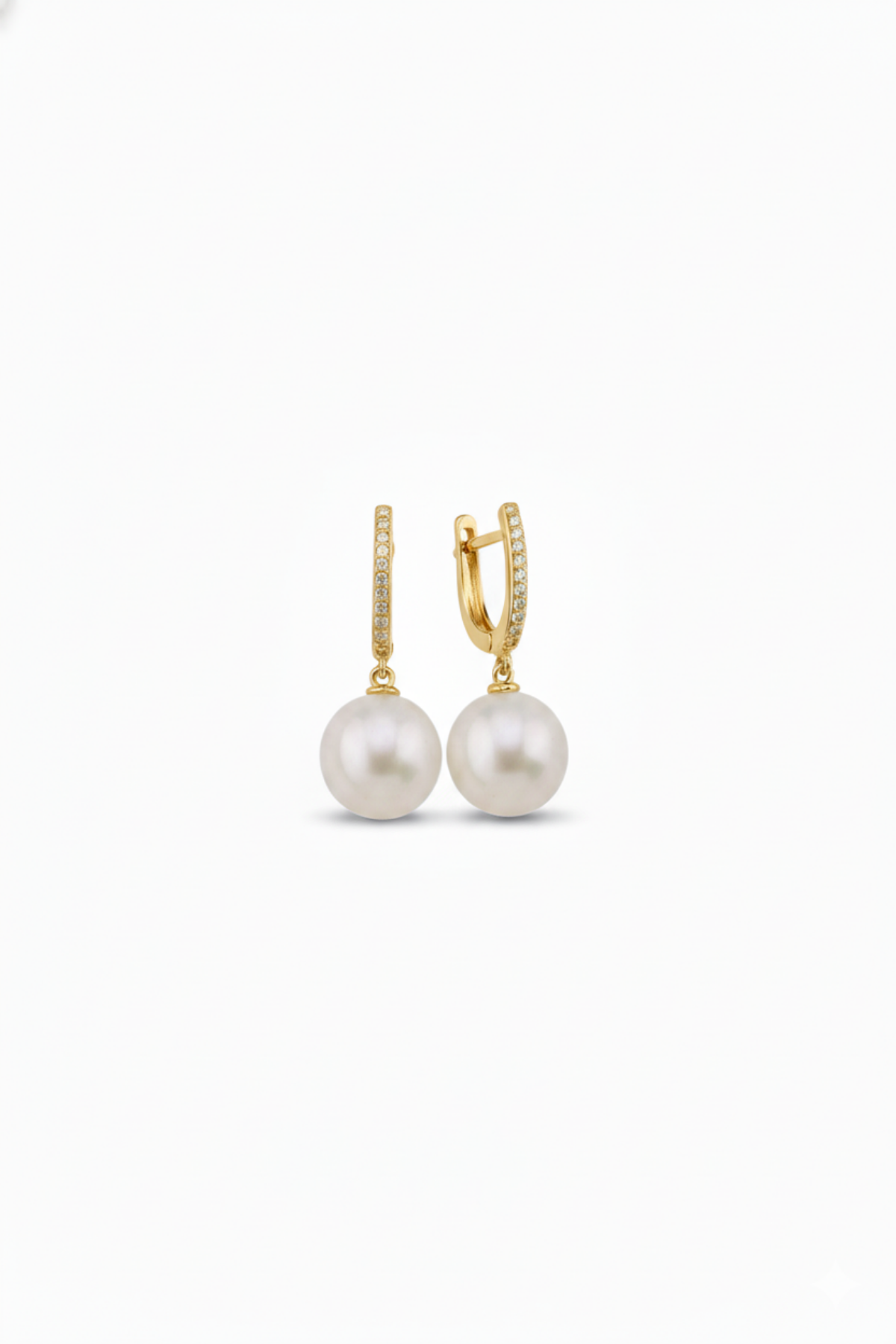 White Natural Pearl Stone Earrings