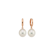 White Natural Pearl Hoop Earrings