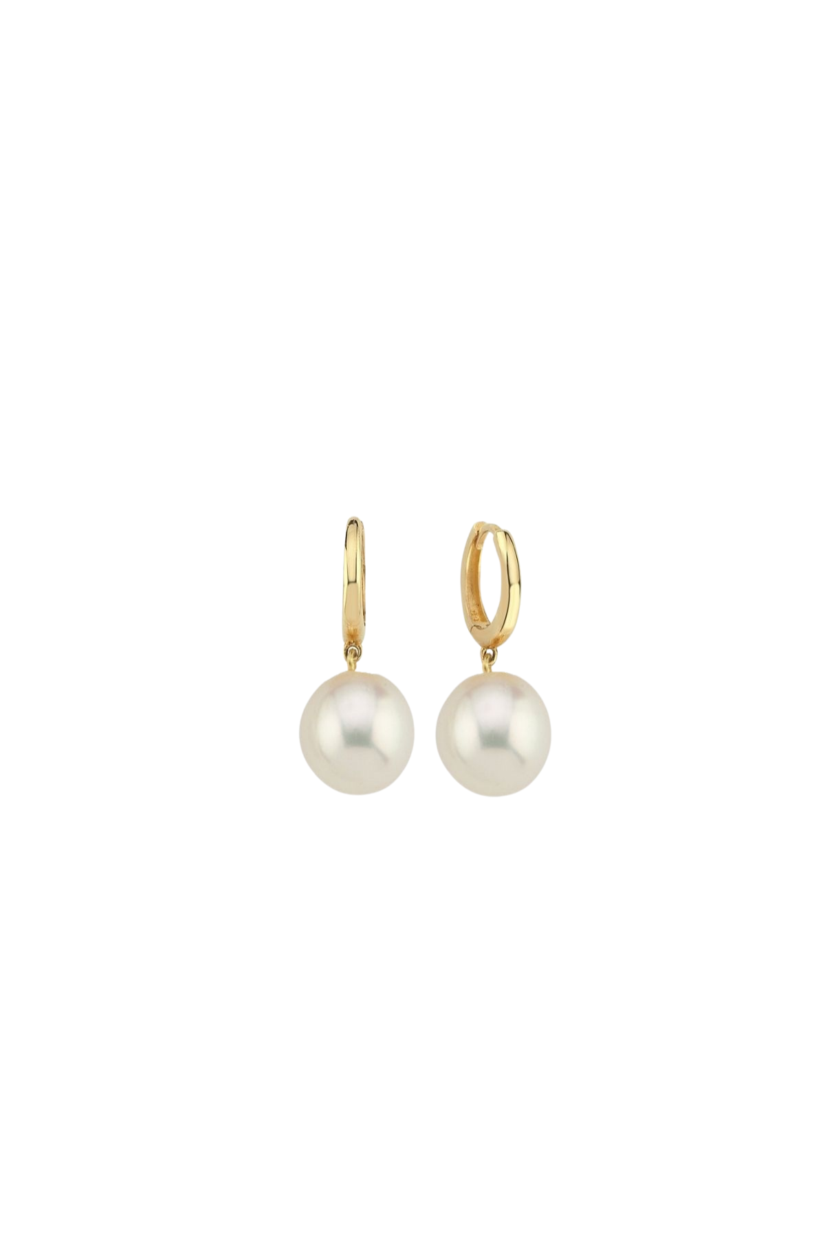 White Natural Pearl Hoop Earrings