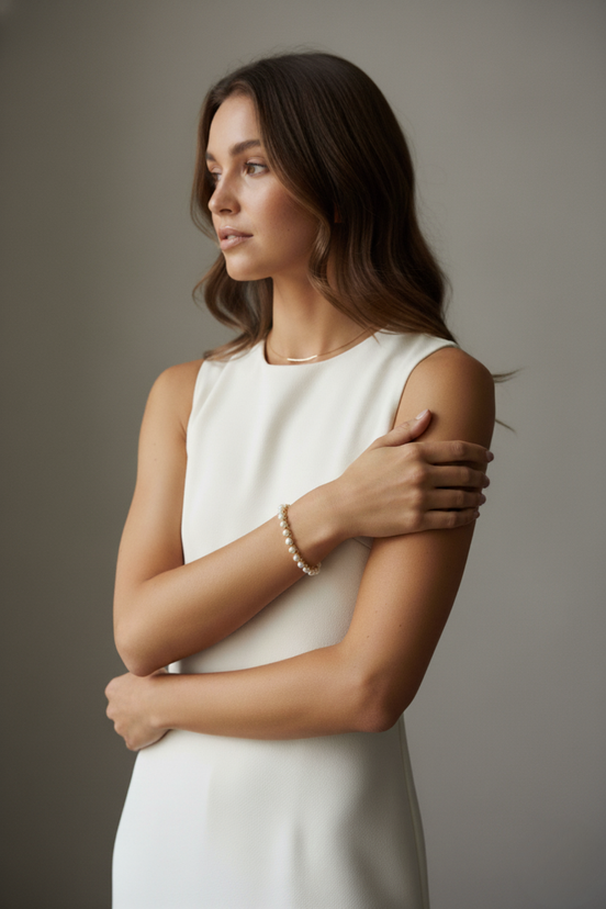 Four Pronged Natural Pearl Bracelet