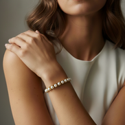 Four Pronged Natural Pearl Bracelet