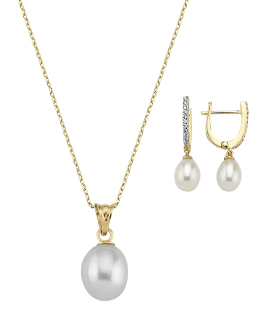 Damla Doğal İnci Kolye Küpe İkili Set | | Birinci1926