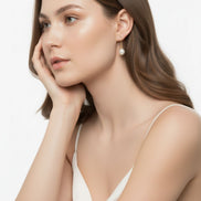 White Baroque Natural Pearl Earrings