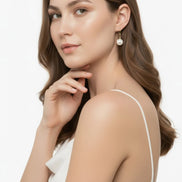 White Dangling Natural Pearl Earring