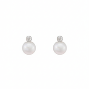 Pearl Earrings with Diamonds