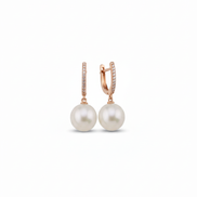 White Natural Pearl Stone Earrings