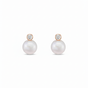 Pearl Earrings with Diamonds