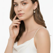 White Natural Pearl Stone Earrings