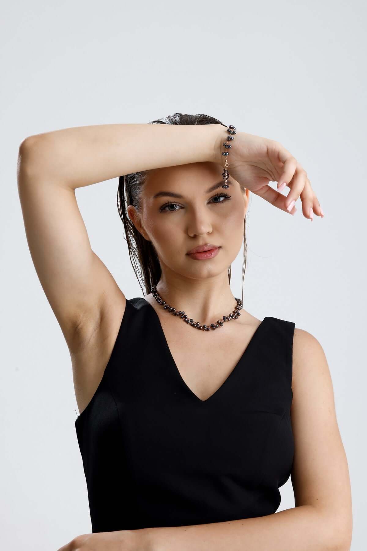 Sallantılı Doğal İnci Kolye Bileklik İkili Set | | Birinci1926