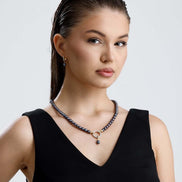 Halka Kilitli Siyah Doğal İnci Kolye | İnci Kolye | Birinci1926