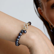 Halka Kilitli Siyah Doğal İnci Bileklik | İnci Bileklik | Birinci1926