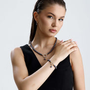 Halka Kilitli Siyah Doğal İnci Kolye | İnci Kolye | Birinci1926