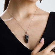 Grape Salkımı Doğal İnci Küpe Kolye Yüzük Üçlü Set | | Birinci1926