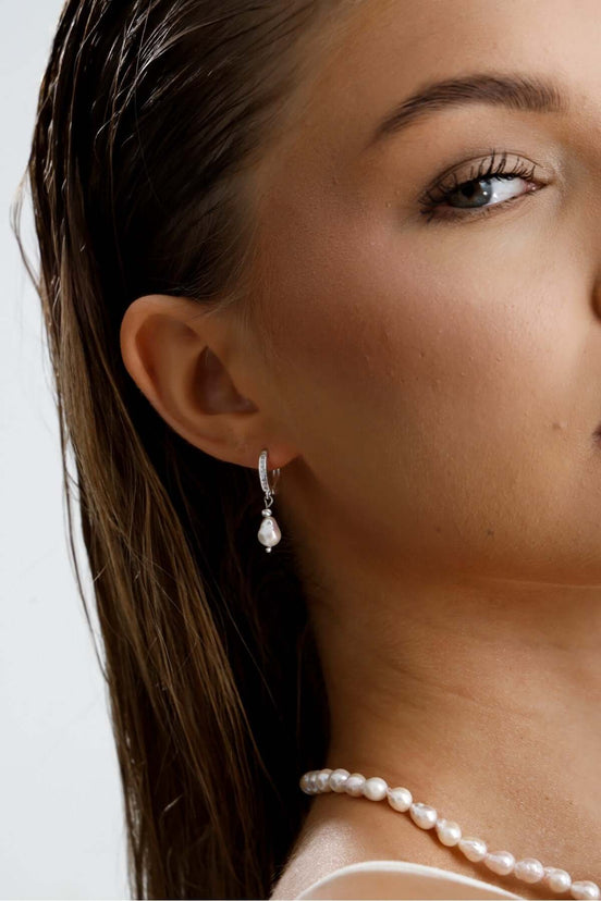 Sıralı Damla Doğal İnci Küpe | İnci Küpe | Birinci1926