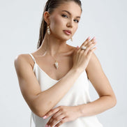 Grape Cluster Natural Pearl Earring Necklace Double Set